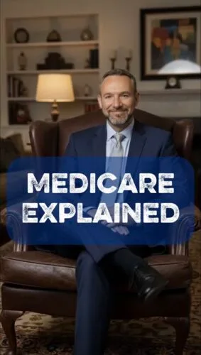 Roger Fishel sitting in a chair in Orlando, Florida, preparing to record a video explaining the difference between Medicare Parts A, B, C, and D to help retirees avoid overpaying.